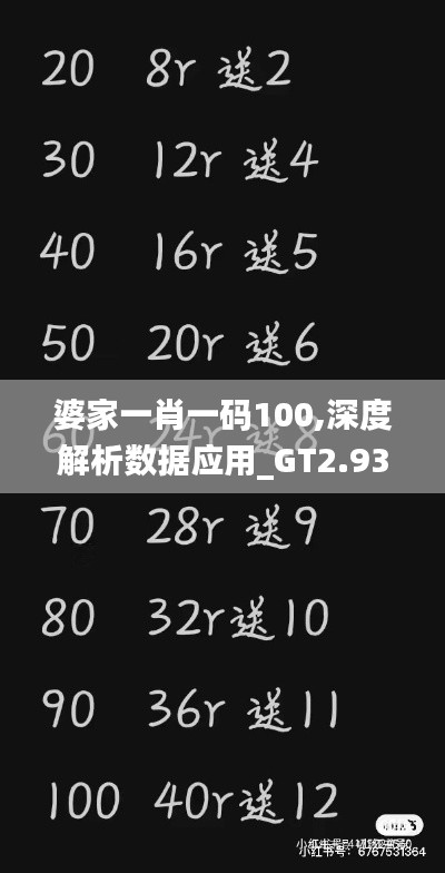 婆家一肖一码100,深度解析数据应用_GT2.935