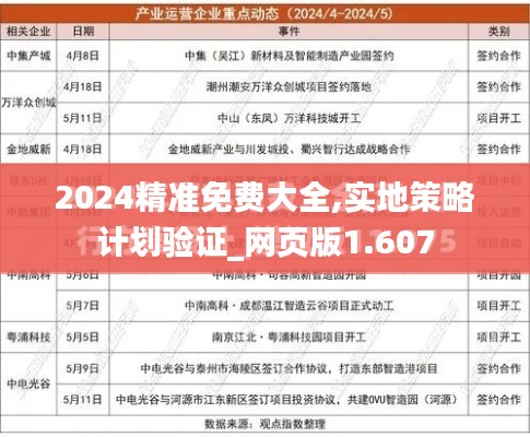 2024精准免费大全,实地策略计划验证_网页版1.607