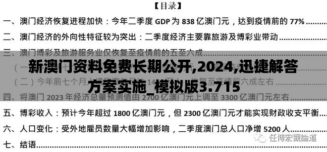 新澳门资料免费长期公开,2024,迅捷解答方案实施_模拟版3.715