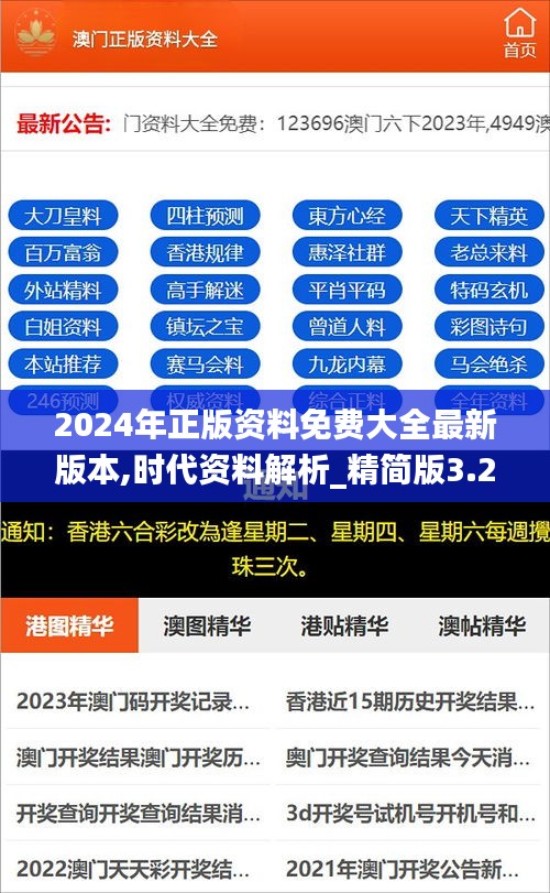 2024年正版资料免费大全最新版本,时代资料解析_精简版3.292